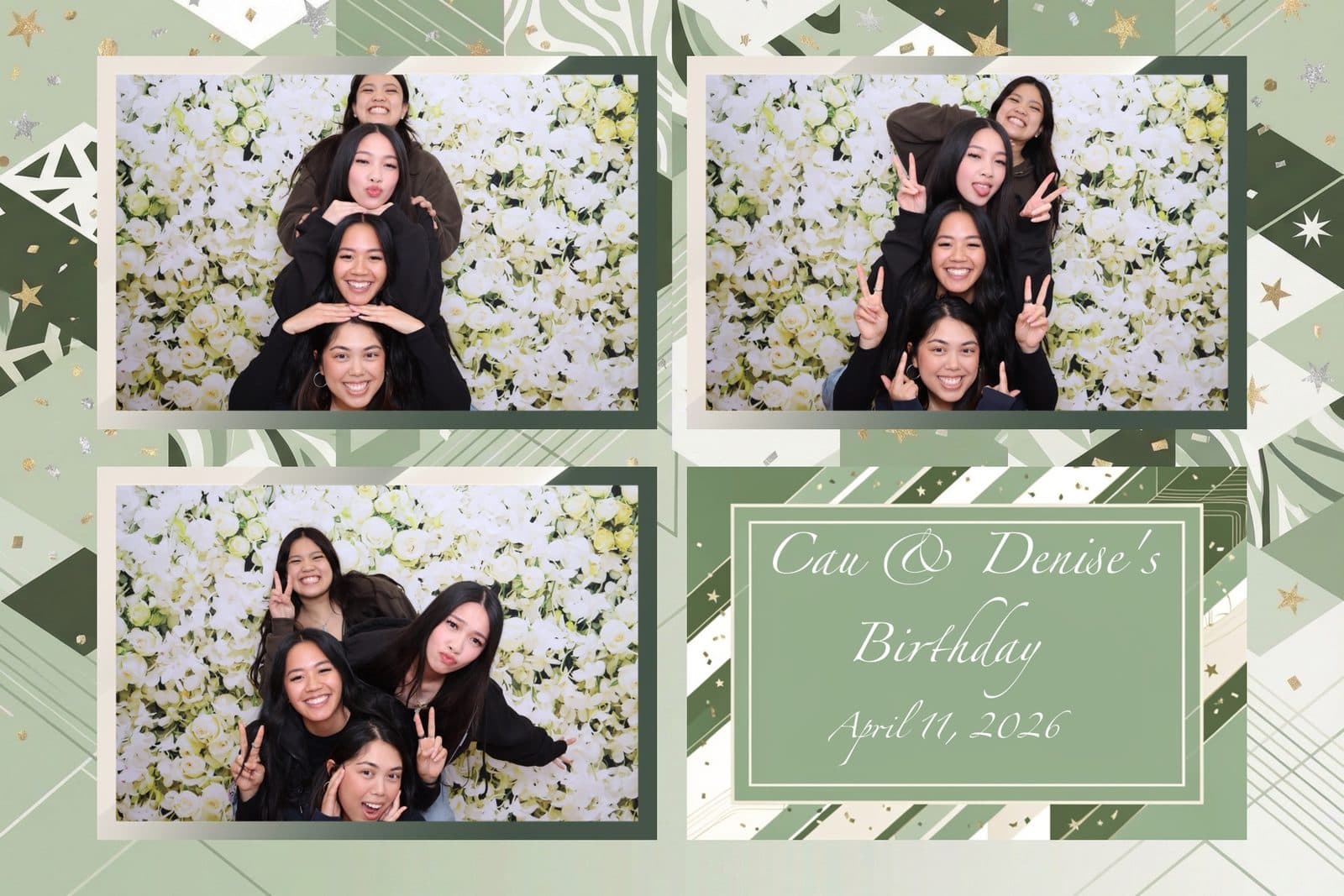 Guests posing at a Shutter Bar wedding photo booth